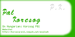 pal korcsog business card