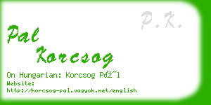 pal korcsog business card